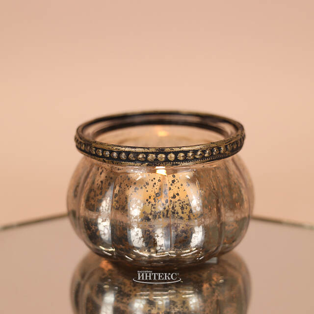 Стеклянный подсвечник Теофило 9 см шампань Goodwill
