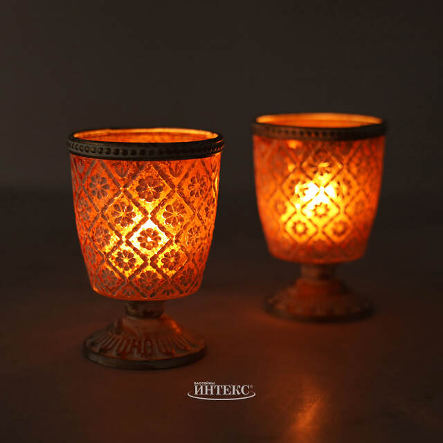 Стеклянный подсвечник стакан Атилио 11 см Goodwill