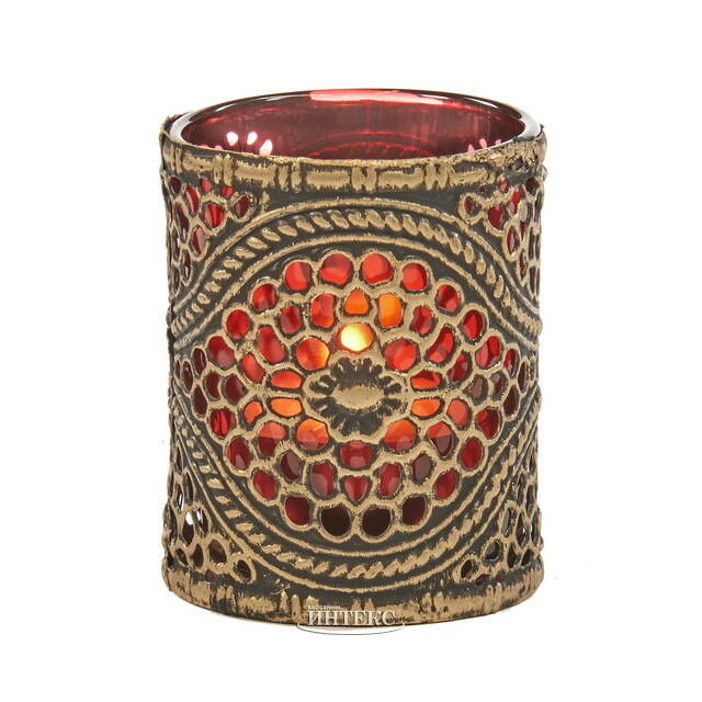 Стеклянный подсвечник Dinafeola 7 см красный Goodwill (Гудвилл)