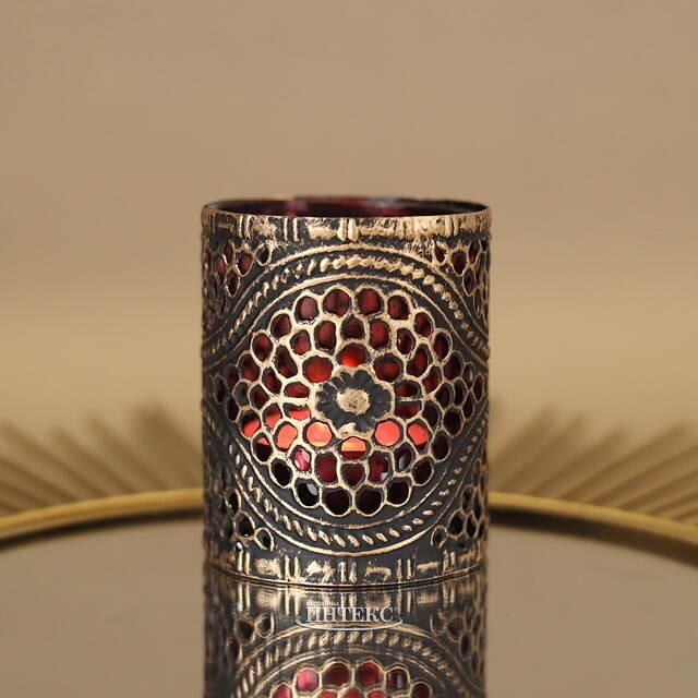 Стеклянный подсвечник Dinafeola 7 см красный Goodwill (Гудвилл)