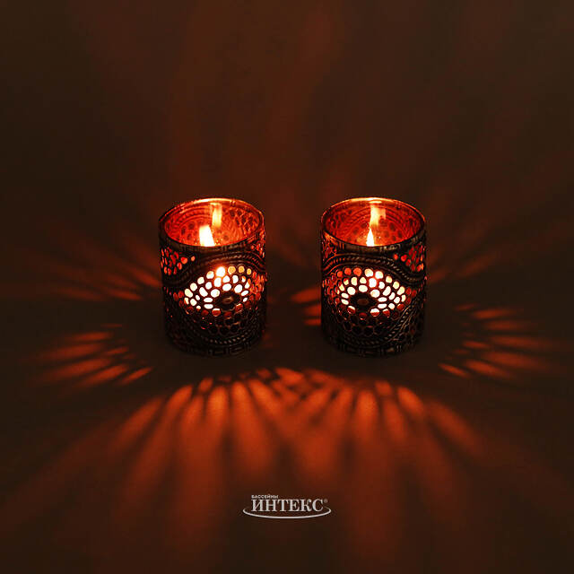 Стеклянный подсвечник Dinafeola 7 см красный Goodwill (Гудвилл)