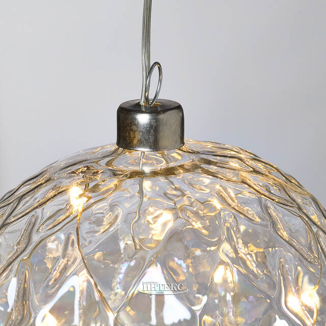 Декоративный подвесной светильник Шар Ноа 12 см, 10 теплых белых LED ламп, на батарейках Peha