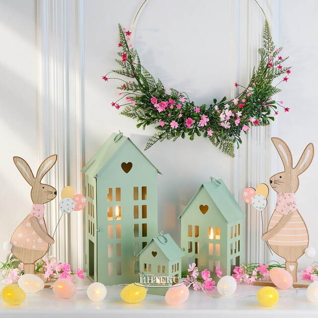 Набор подсвечников-домиков Кэмпбелл 13-35 см зеленый, 3 шт Boltze (Больтце)