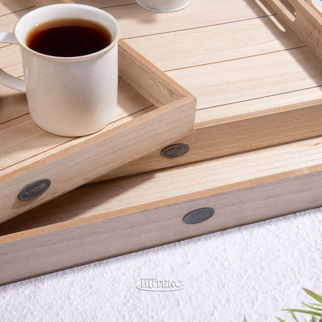 Набор деревянных подносов Alfgund 34-58 см, 3 шт, бежевый Koopman