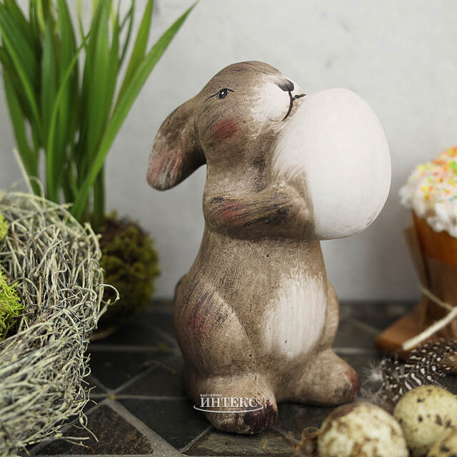 Керамическая садовая фигурка Пасхальный Кролик Данте 14 см Kaemingk