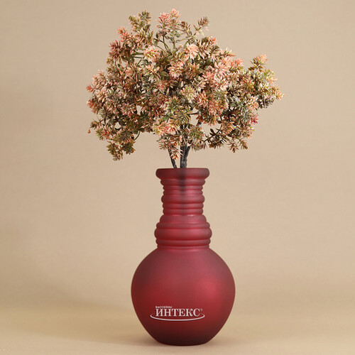 Стеклянная ваза Леди Батори 24 см, бургунди Edelman