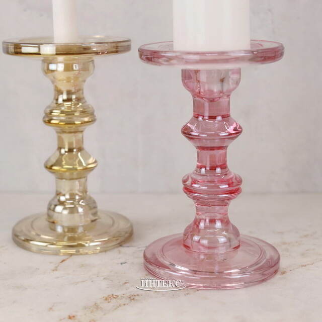 Стеклянный подсвечник Мориарти 20*13 см розовый Koopman (Купман)