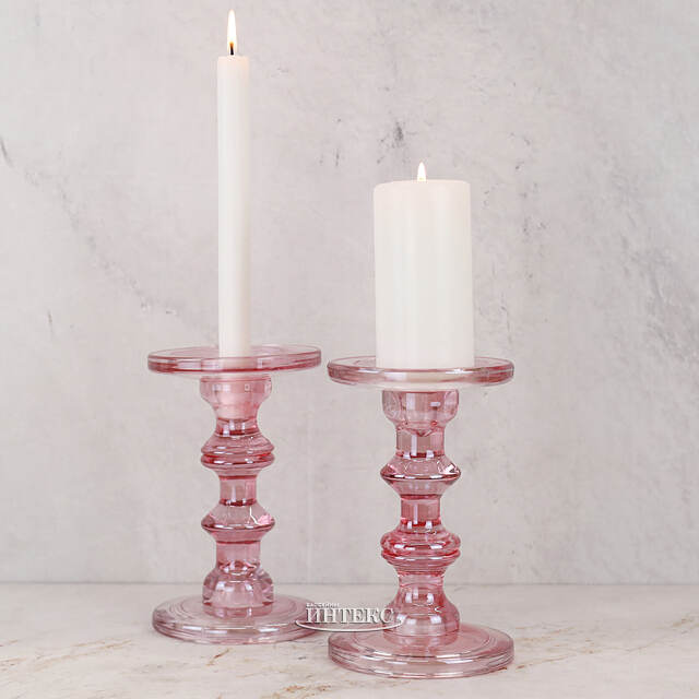 Стеклянный подсвечник Мориарти 20*13 см розовый Koopman (Купман)