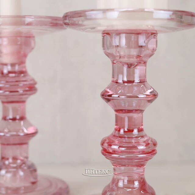 Стеклянный подсвечник Мориарти 20*13 см розовый Koopman (Купман)