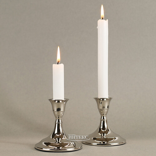 Подсвечник для одной свечи Castel del Monte 9 см, серебряный Kaemingk