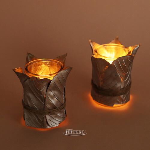 Подсвечник для чайной свечи Листья Лианы 13 см Hogewoning