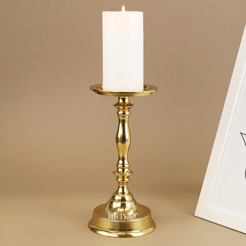 Металлический подсвечник для 1 свечи Марэль 22 см золотой Koopman