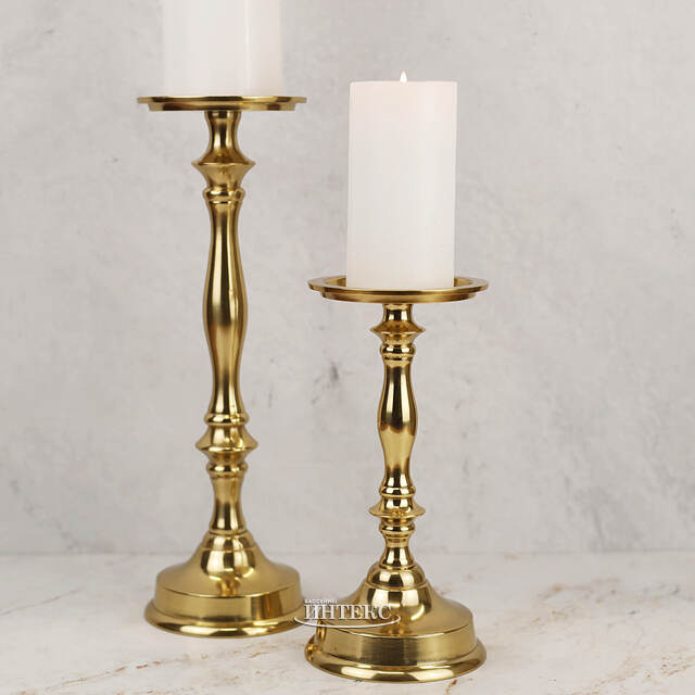 Металлический подсвечник для 1 свечи Марэль 22 см золотой Koopman