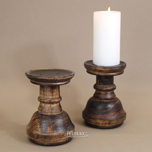 Деревянный подсвечник для 1 свечи Трислейф 14 см Koopman