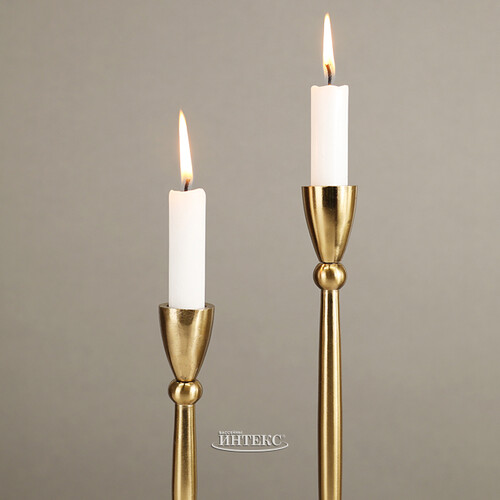 Декоративный подсвечник для 1 свечи Асемира 30 см золотой Koopman