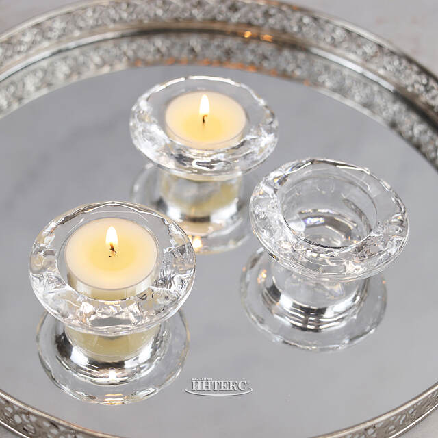 Стеклянный подсвечник для чайной свечи Felicity 7 см, 3 шт Koopman (Купман)