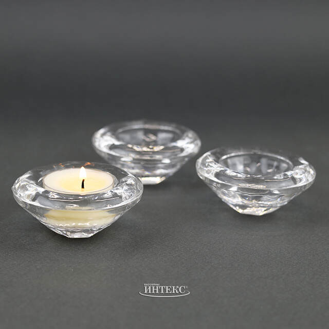 Стеклянный подсвечник для чайной свечи Felicity 7 см, 3 шт Koopman (Купман)