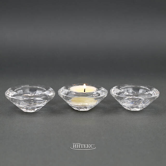 Стеклянный подсвечник для чайной свечи Felicity 7 см, 3 шт Koopman (Купман)