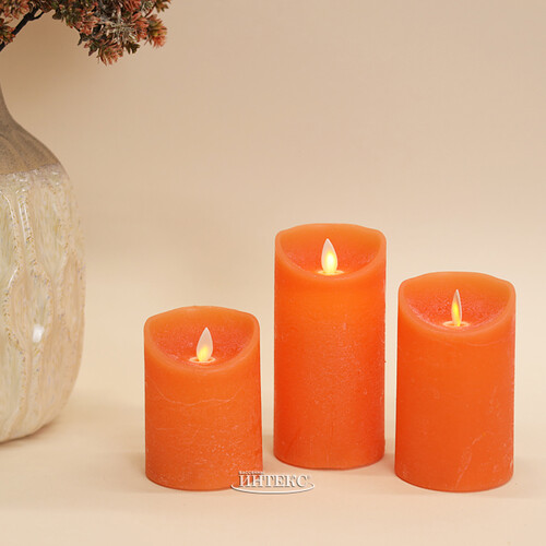 Набор свечей с имитацией пламени Ленорра Magic Flame 10-13 см, 2 шт, оранжевые, с пультом управления, уцененные Peha