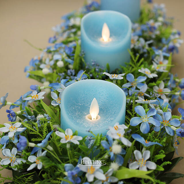 Венок для свечи Голубые Незабудки 22 см Swerox (Сверокс)