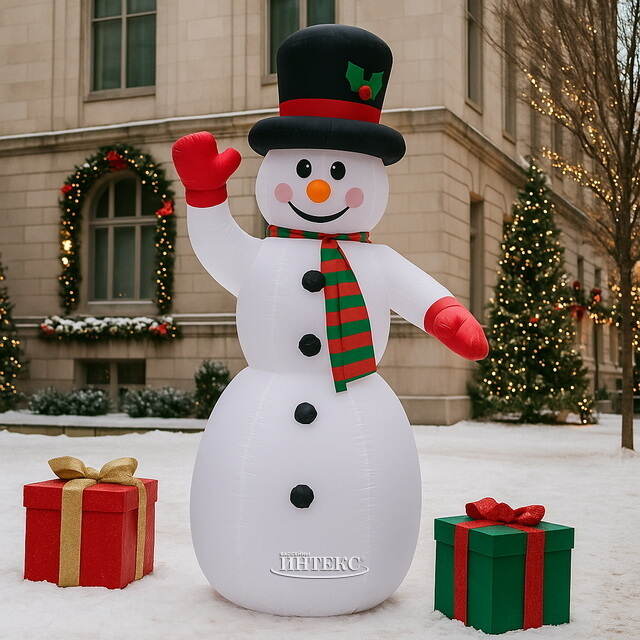 Надувная фигура Развеселый Снеговик 240 см с подсветкой Peha