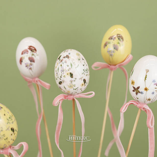Пасхальные украшения Яйца на палочке 6 см, 6 шт Kaemingk (Кейминг)
