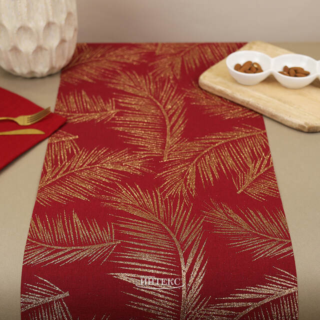 Ткань для декорирования Золотистый Оазис 35*200 см томный бургунди Kaemingk