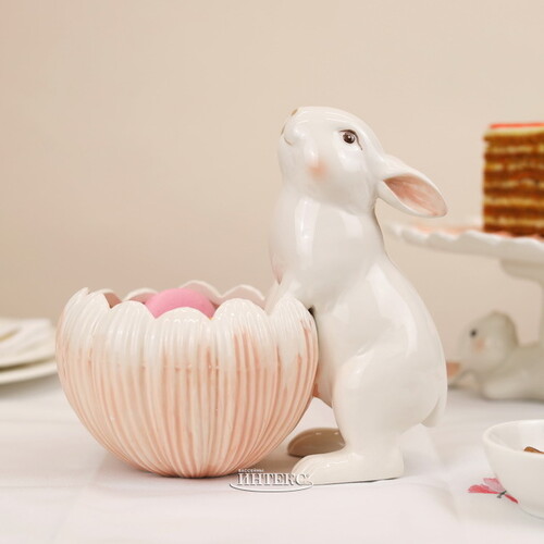 Керамический салатник Пасхальный Кролик - Rose Bunny 21*16 см Kaemingk