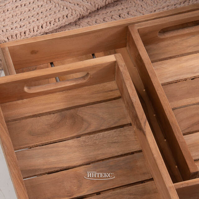 Набор деревянных подносов Тектона 26-39 см, 3 шт Koopman