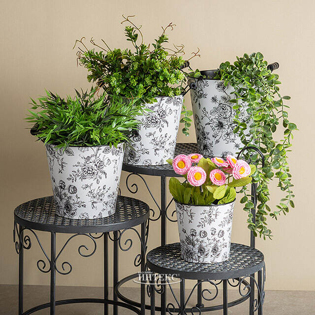 Металлическое кашпо Розалин 22 см Boltze