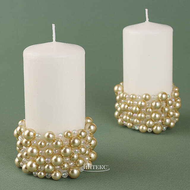 Украшение для свечи Joyeria de Perlas 7 см, кремовый Swerox