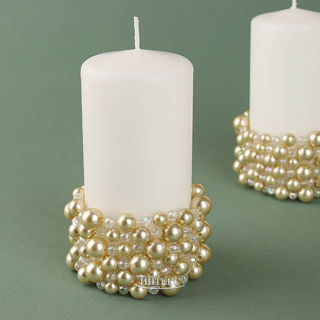 Украшение для свечи Joyeria de Perlas 7 см, кремовый Swerox