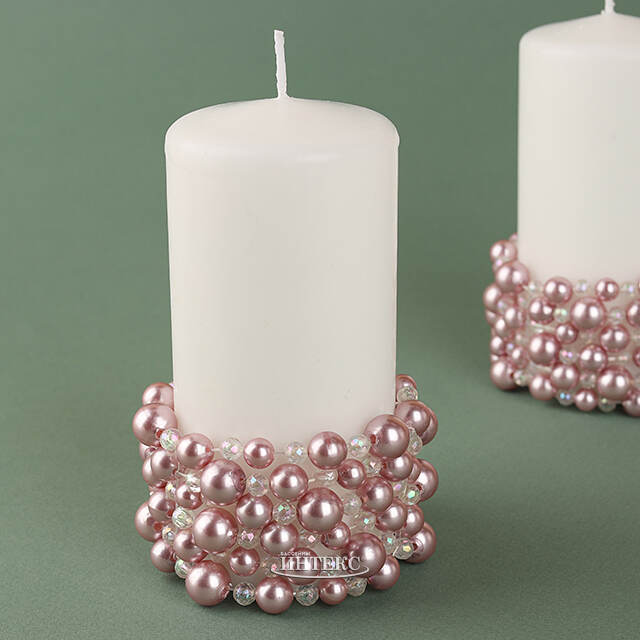 Украшение для свечи Joyeria de Perlas 7 см, розовый Swerox