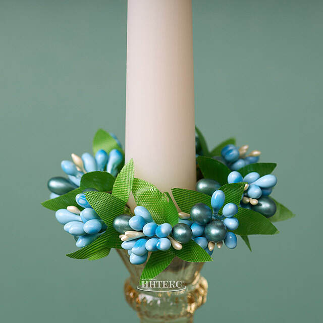 Венок для свечи Spring Berry 7 см, голубой Swerox