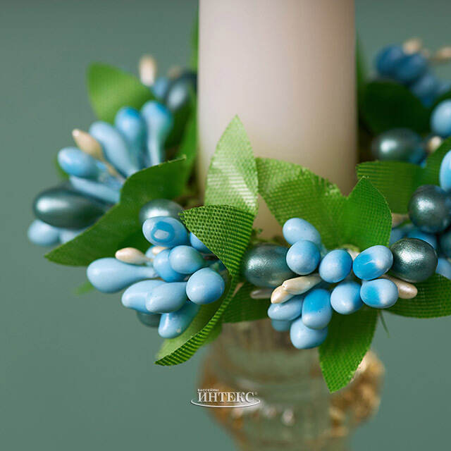 Венок для свечи Spring Berry 7 см, голубой Swerox