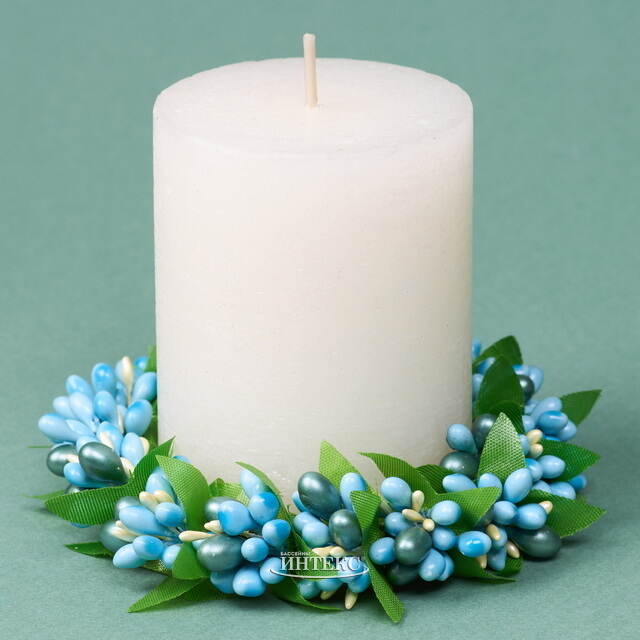 Венок для свечи Spring Berry 11 см, голубой Swerox
