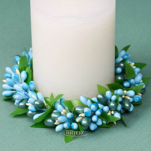 Венок для свечи Spring Berry 11 см, голубой Swerox