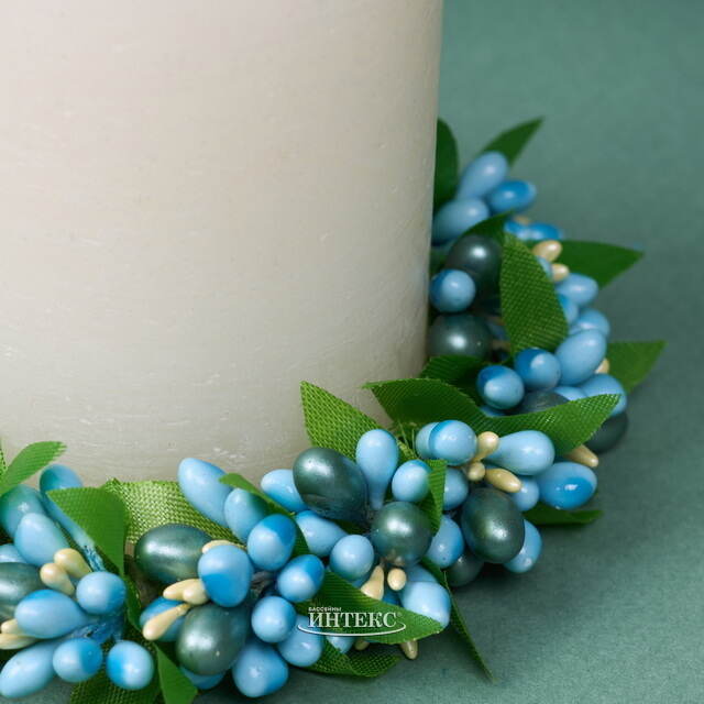 Венок для свечи Spring Berry 11 см, голубой Swerox