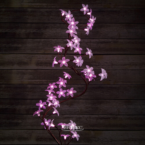 Декоративная светящаяся ветка Плюмерия розовая 1.5 м BEAUTY LED
