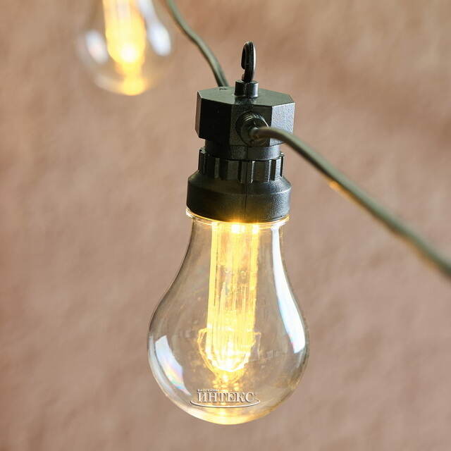 Гирлянда из лампочек Azopardo 4.5 м, 10 ламп, теплые белые LED, черный ПВХ, IP44 Koopman (Купман)