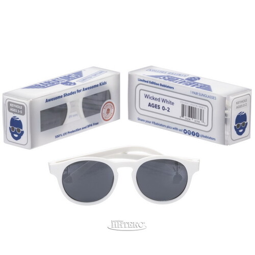 Детские солнцезащитные очки Babiators Original Keyhole Шаловливый белый, 3-5 лет Babiators