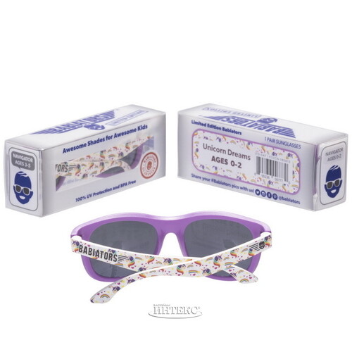 Детские солнцезащитные очки Babiators Printed Navigator Сны с единорогом, 3-5 лет Babiators