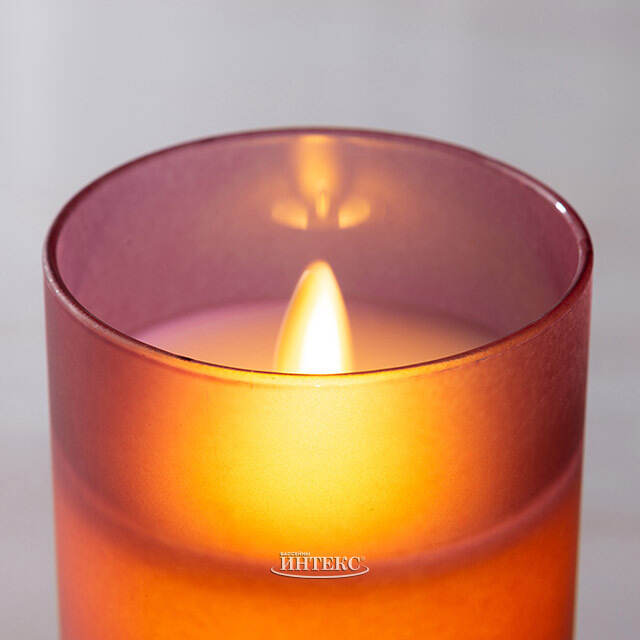 Светодиодная свеча с имитацией пламени Шанти в стакане 12.5 см фиолетовая Peha (Пеха)