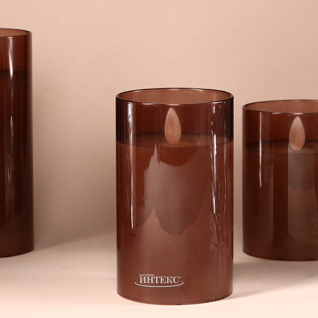 Светодиодная свеча в колбе Мосала - Брауни 12 см, на батарейках Peha (Пеха)