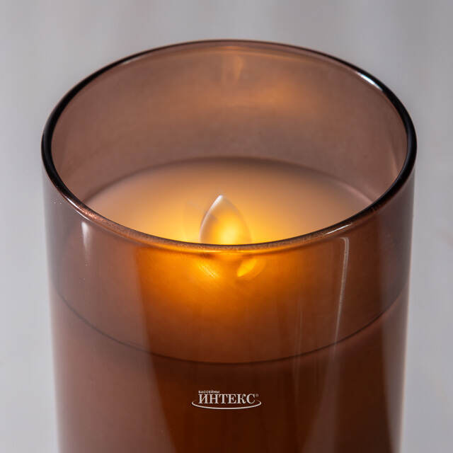 Светодиодная свеча в колбе Мосала - Брауни 12 см, на батарейках Peha (Пеха)