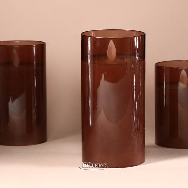 Светодиодная свеча в колбе Мосала - Брауни 15 см, на батарейках Peha (Пеха)