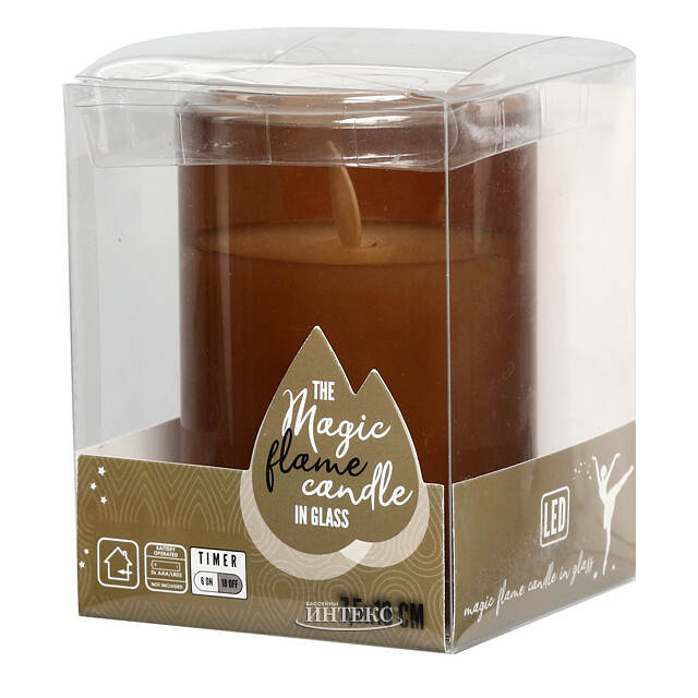 Светодиодная свеча в колбе Mosala - Glam Gold 10 см, на батарейках Peha