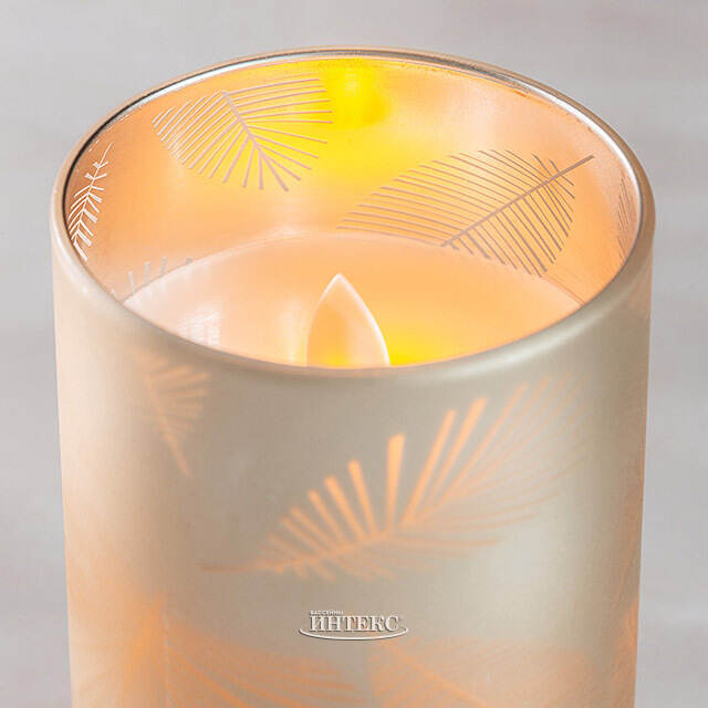 Светодиодная свеча в стакане Monchetti 10 см, на батарейках Peha