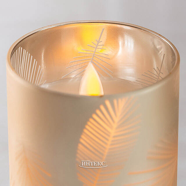 Светодиодная свеча в стакане Monchetti 15 см, на батарейках Peha