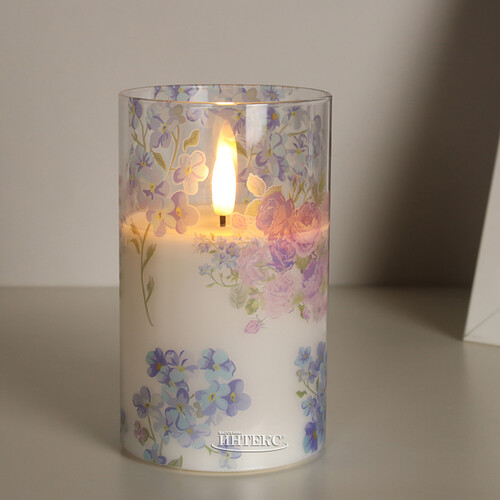 Светодиодная свеча с имитацией пламени Mone Locarno в стакане 12.5 см Peha